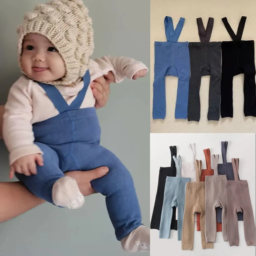 Baby pantyhose high-waisted skinny pants straps baby bottom leggings toddler baby leggings calcetines newborn stocking collant