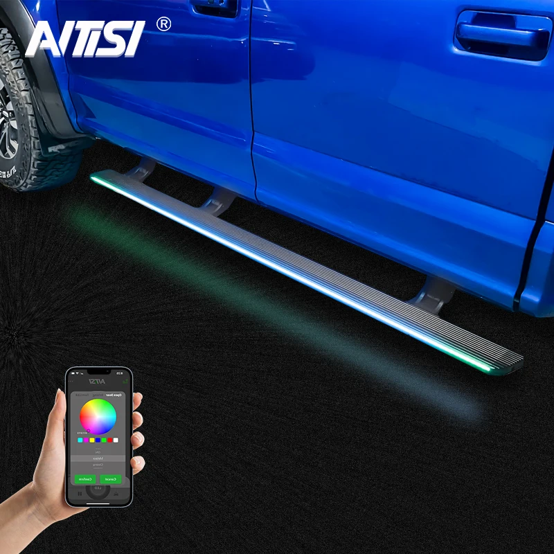 LAP Electric Step Pickup Truck Aluminum Retractable Automatic Power Side Step Running Boards For  F150 Super Crew 2021+