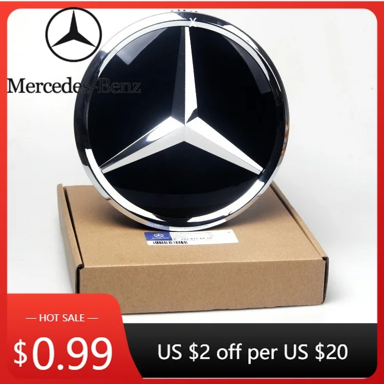 

Автомобильная наклейка с черной рамкой и серебряной рамкой, украшение для Mercedes Benz W205 C E ML GL GLA CLA 2013-2016, передняя решетка автомобиля, звезда