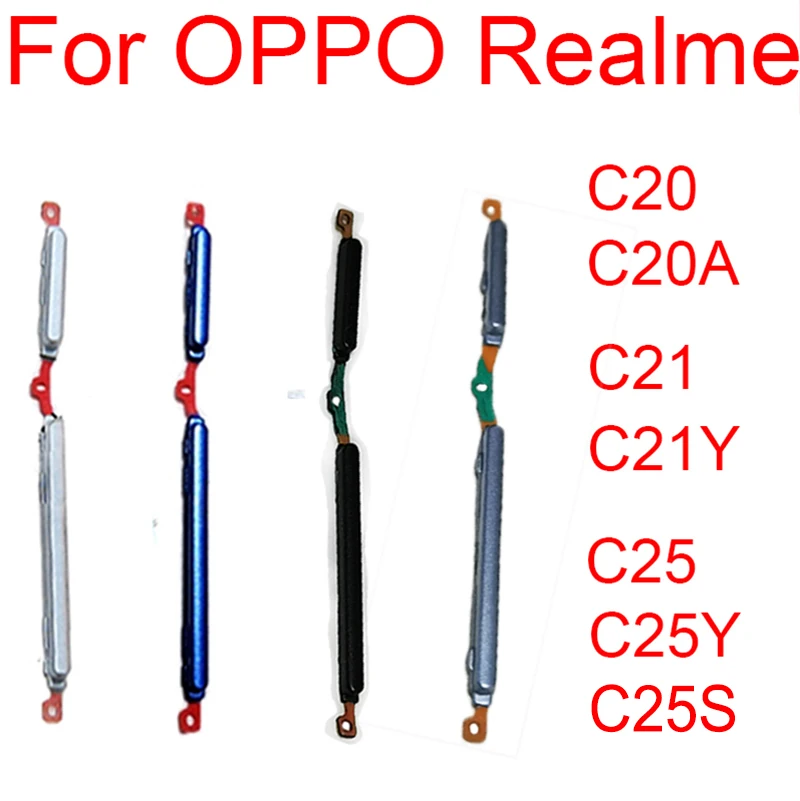 

For Realme C25 C25Y C25S C21 C21Y C20 C20A Power Volume Side Button Side Volume Power Buttons Small Key Flex Cable Parts