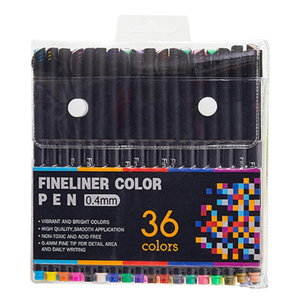 Colored Fine Liner Pen Set Journal Markers Pen 0.4mm Micron Fineliners Drawing Sketch Marker Tiralineas Art Markers Brashpen