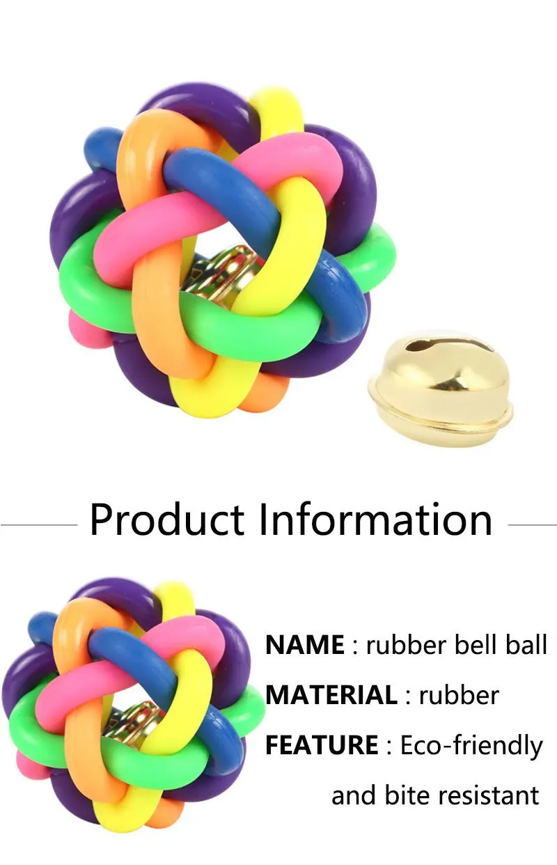 Color Rubber Training Chewing Ball Puppy Kitten Small Bell Cry Toy Dog Antibite Ball Dog Accessories