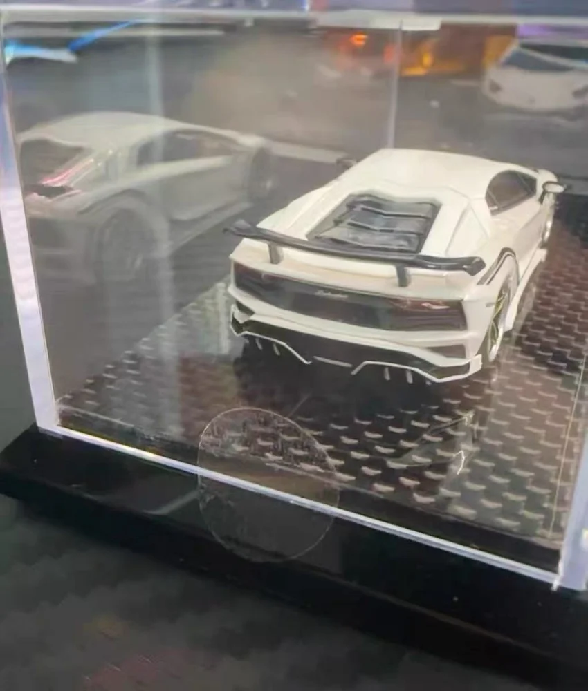 Ready stocks YM 1/64 AventadorS BlackTopPullFlower Limited Edition Alloy Full-Open collectible Car Model