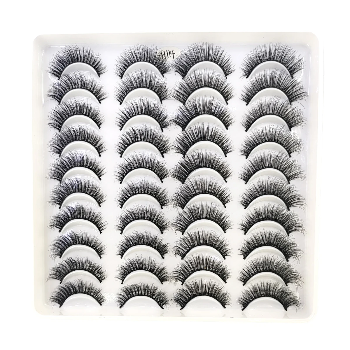 20 ペアのナチュラル 3D 人工ミンクまつげつけまつげメイクアップセットミンクまつげ拡張まつげ短いまつげ