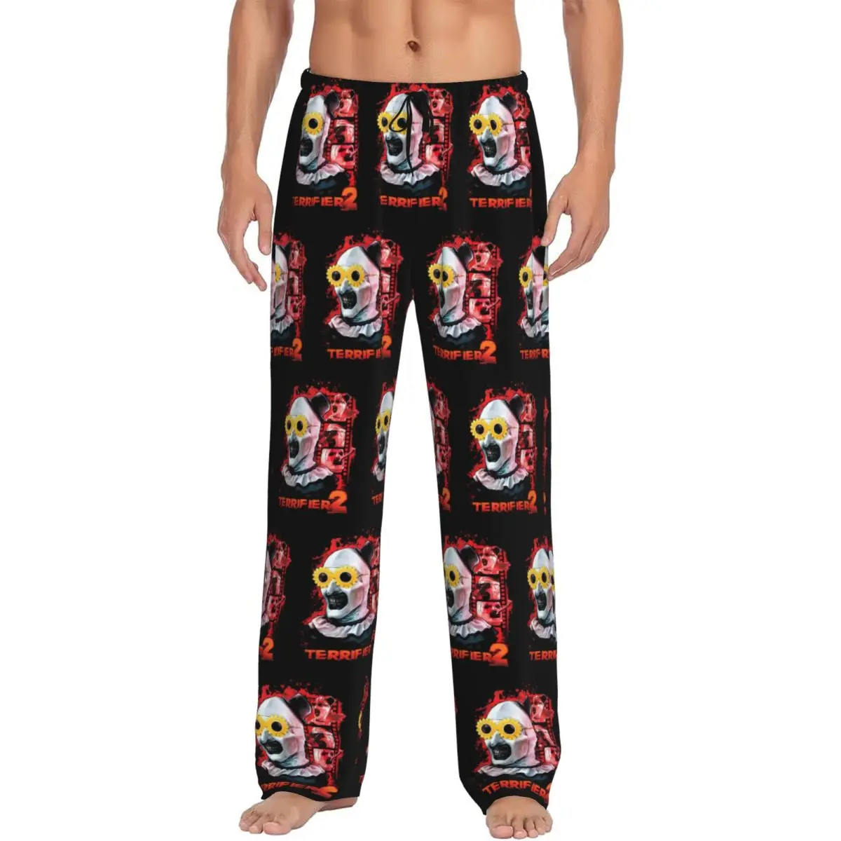 

Custom Men's T-Terrifiers Pajama Pants Print Halloween Horror Movie Sleep Sleepwear Bottoms with Pockets