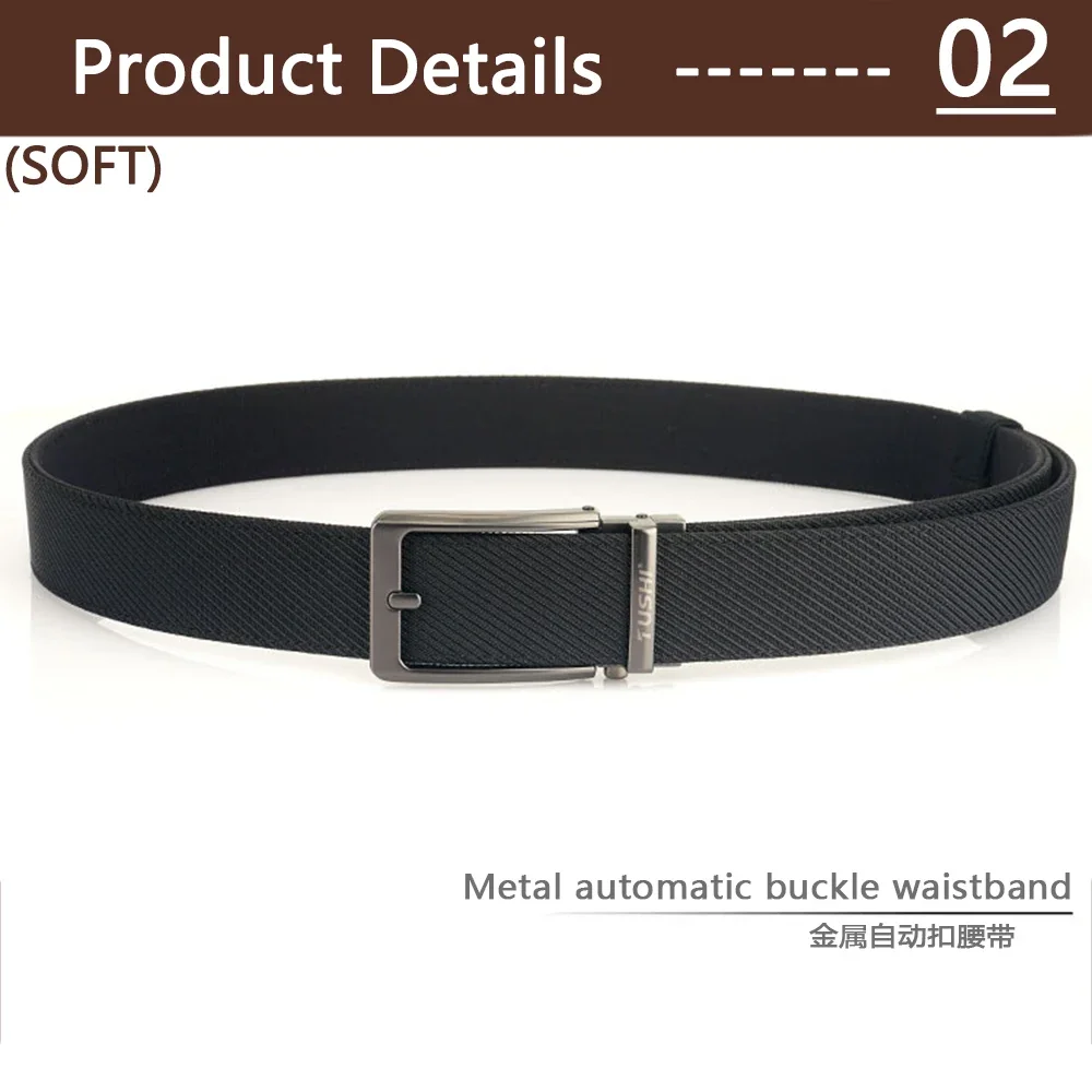 TUSHI Brand New 3.5 Wide Alloy Automatic Buckle Thickened Double-Layer Nylon Soft Mens Belt Versatile Casual Outdoor Pants Belt
