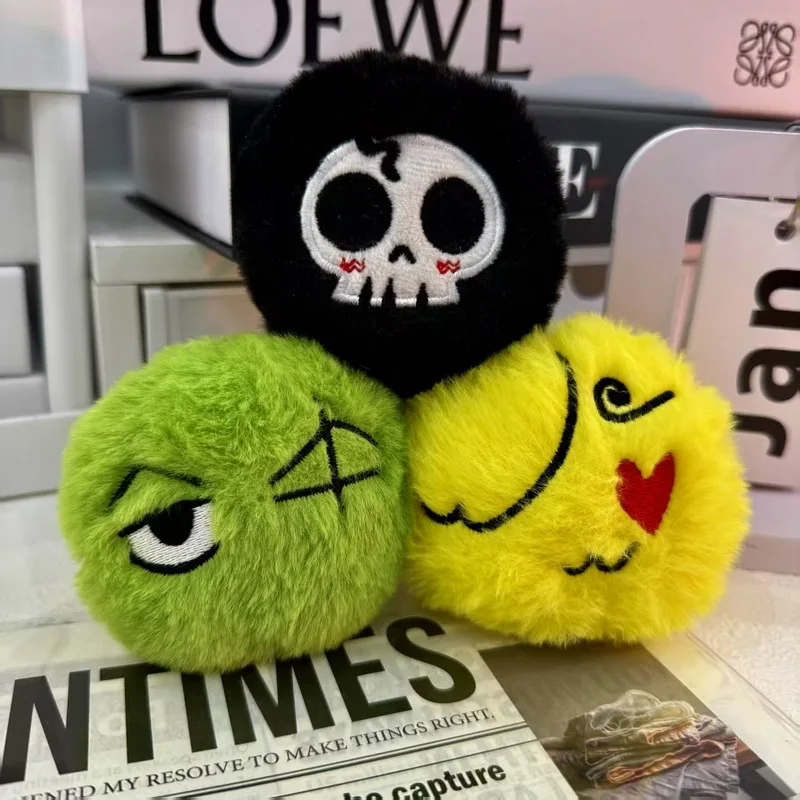 

Anime Themed Doll Pendant Voice Green Algae Head Skull Head Doll Keychain Pendant Plush Toy Decompression Toy Halloween Gift