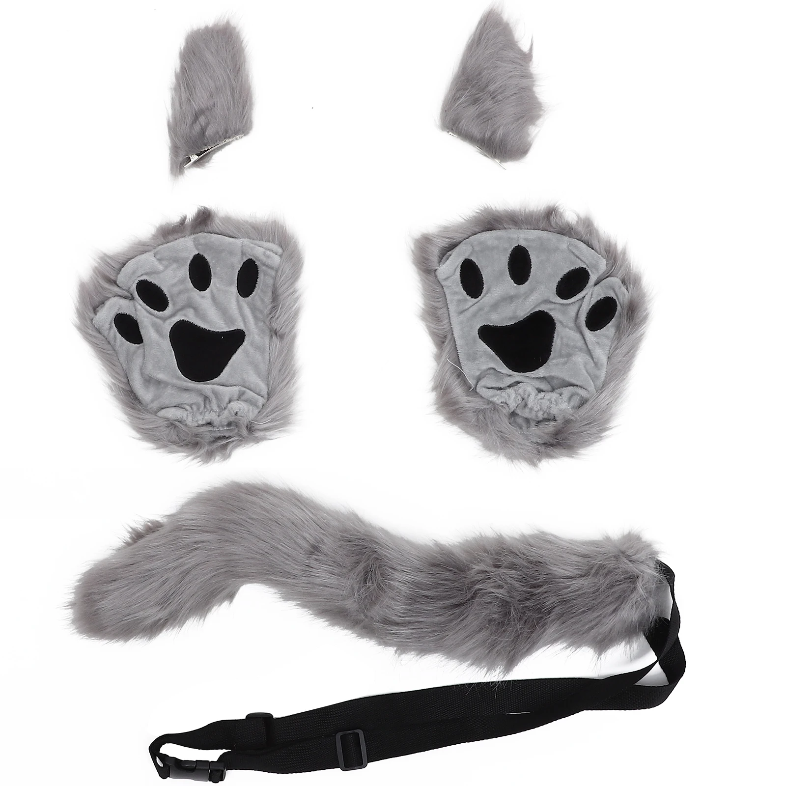 

Cat Paw Suit Costume Accessories Grey Animal Headband Halloween Party Cosplay Prop Hairclip Animal Ear Costume Accessory