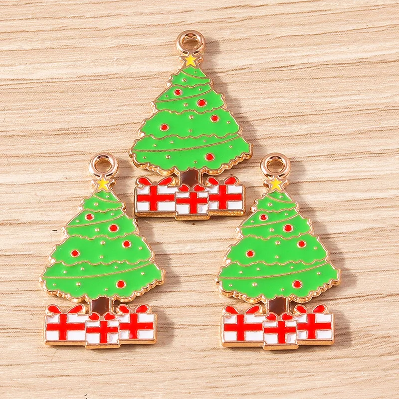 10 Pcs/Set, New Personalized Cartoon Christmas Series Accessories, Fun Christmas Tree Gifts, Fashionable DIY Jewelry Pendants