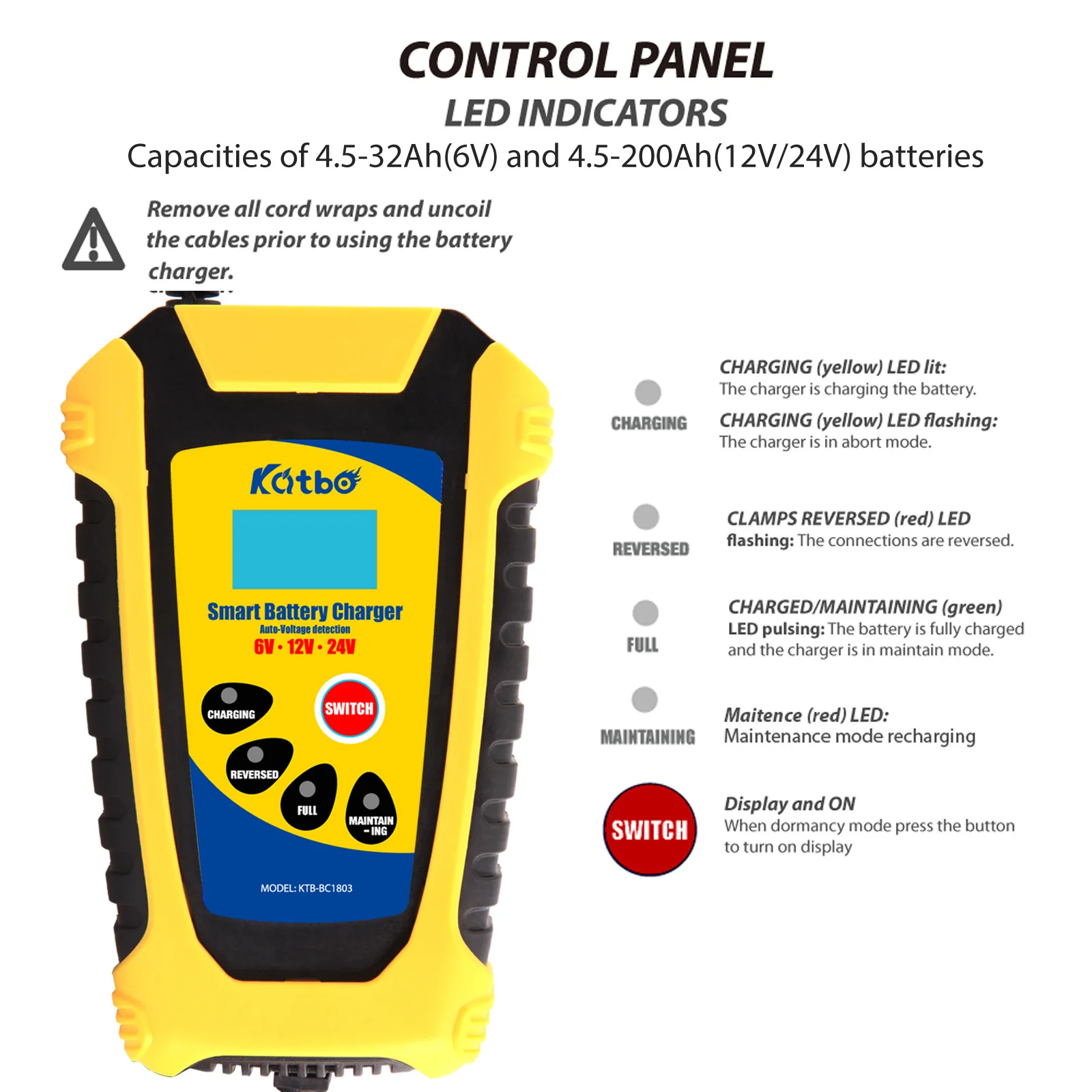 Intelligent Automotive Battery Charger 6V 12V 24V 6A Car Motorcycle Trucks AGM Lead-Acid Automatic Repair Desulfator Accessories