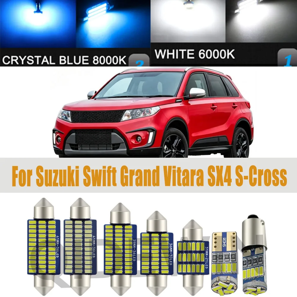 LED Interior Light Bulb Kit For Suzuki Swift Grand Vitara SX4 S-Cross Baleno Jimny Ignis Across Swace Kizashi Ciaz Dzire