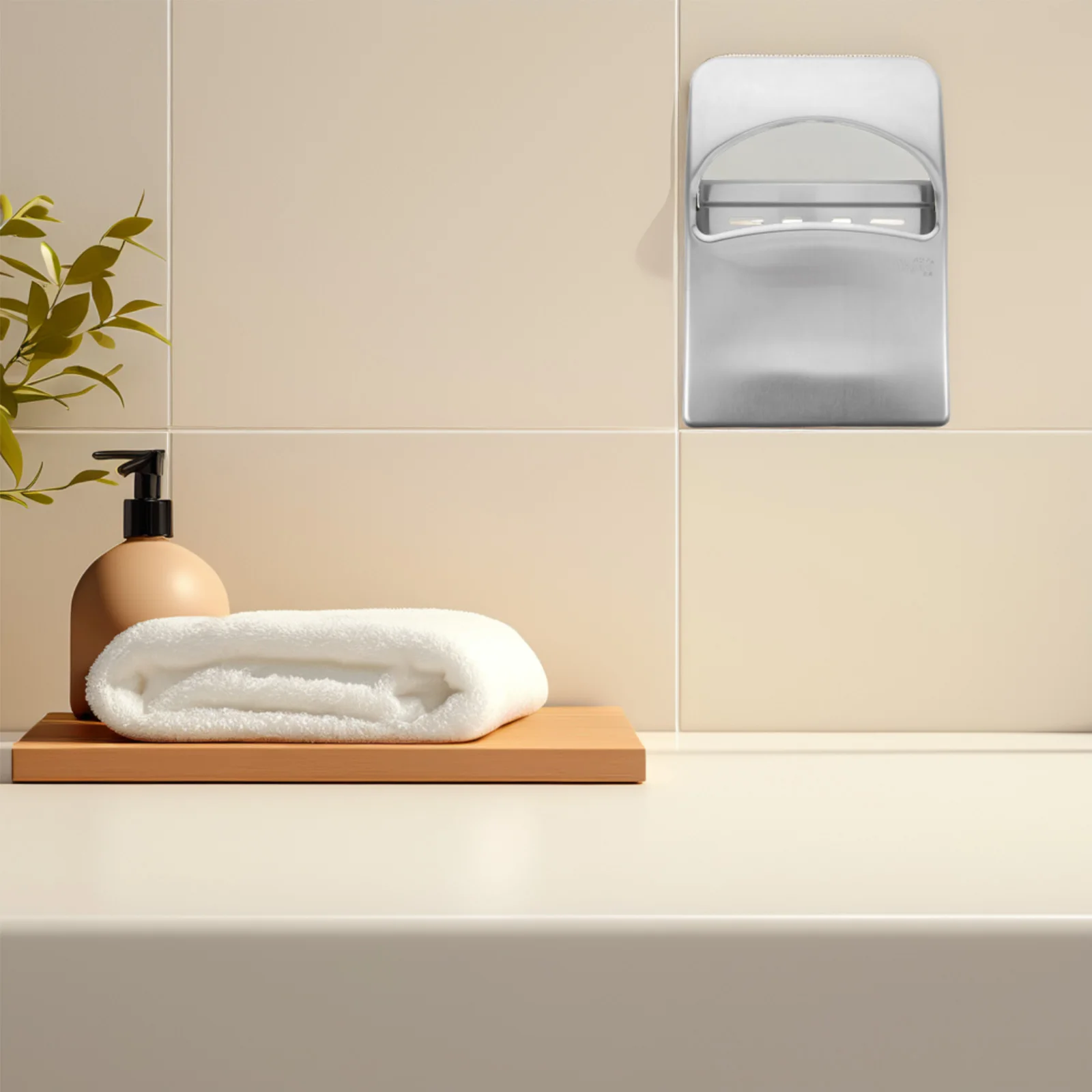 

Stainless Steel Toilet Seat Cover Dispenser 1/4 Fold Wall Mount Bathroom Organizer For Office School Hospital Commercial