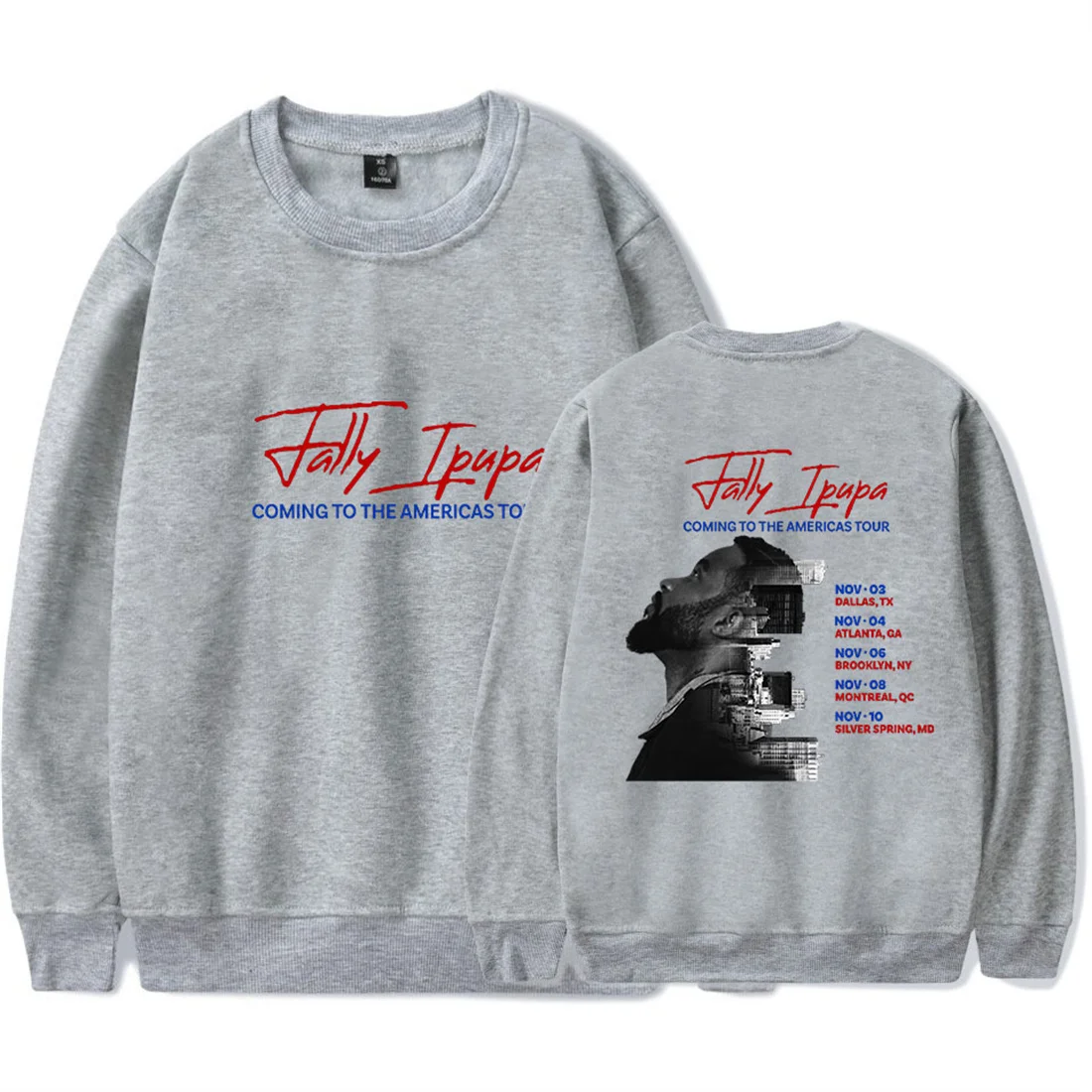 فالي إيبوبا قادم إلى جولة الأمريكتين البلوز عادية كم طويل خمر 90s ملابس الهيب هوب Crewneck Harajuku البلوفرات