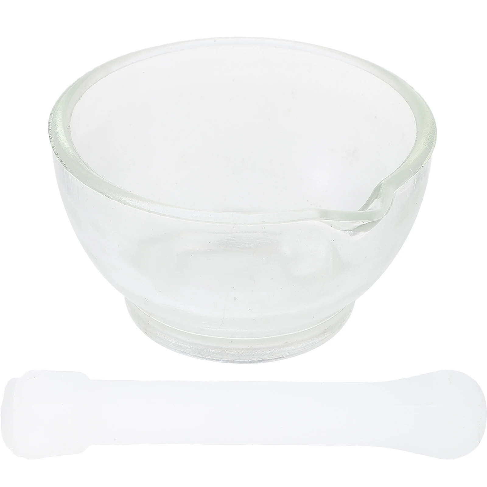 

90mm Household Glass Mortar Pestle Set Ergonomic Design Crush Garlic Ginger Spices Easy Clean Perfect Kitchen Pharmacy Use