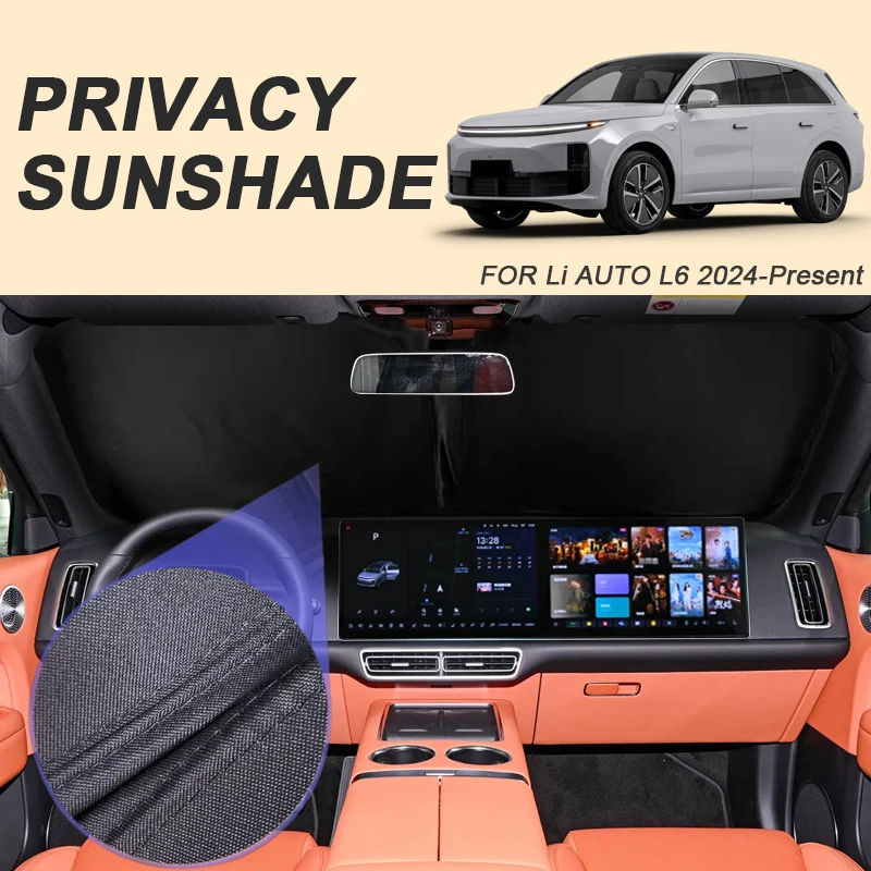 

Автомобильный солнцезащитный козырек на черное окно для LI AUTO L6 2024-настоящее время, автоматическая защита от УФ-лучей, теплоизоляция, защитная крышка, аксессуар для интерьера