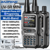 1/2PCS BAOFENG UV-5R Mini Walkie Talkie Dual PTT Wireless Bluetooth Programming Multi-Band Type-C Charge Long Range Ham Radio