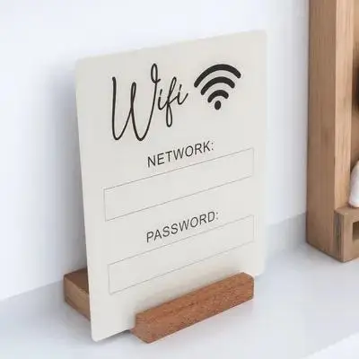 Acrylic Account Reminder Guest Room Stand Guest Room Decor For Home Hotel Desktop Desk Password Wireless Network Signage Board
