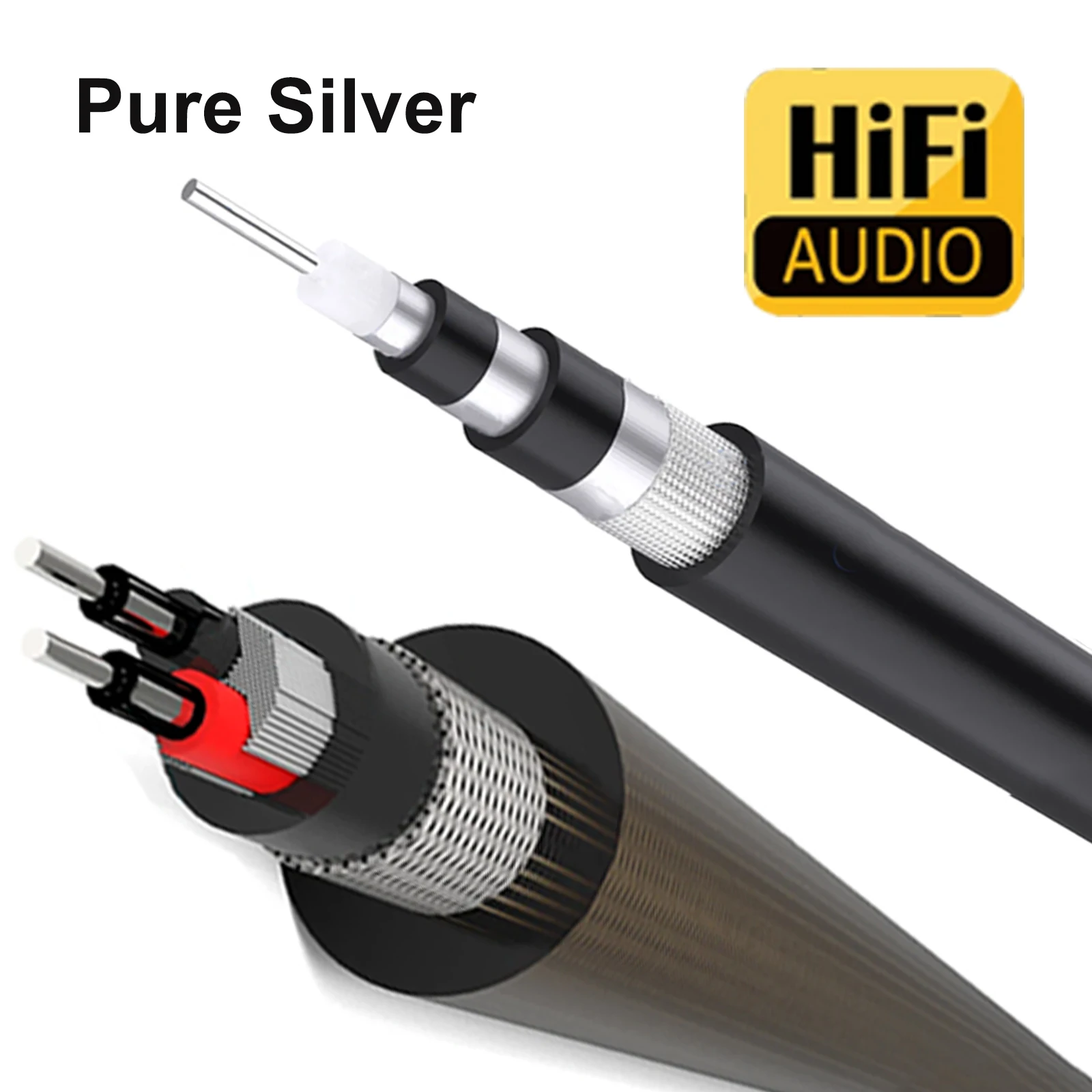 Monosaudio PS75 Signal Bulk Cable OFC/Pure Silver/ Silver Plated Interconnect Bulk Cable Hifi Audio RCA Cable Balance XLR Line