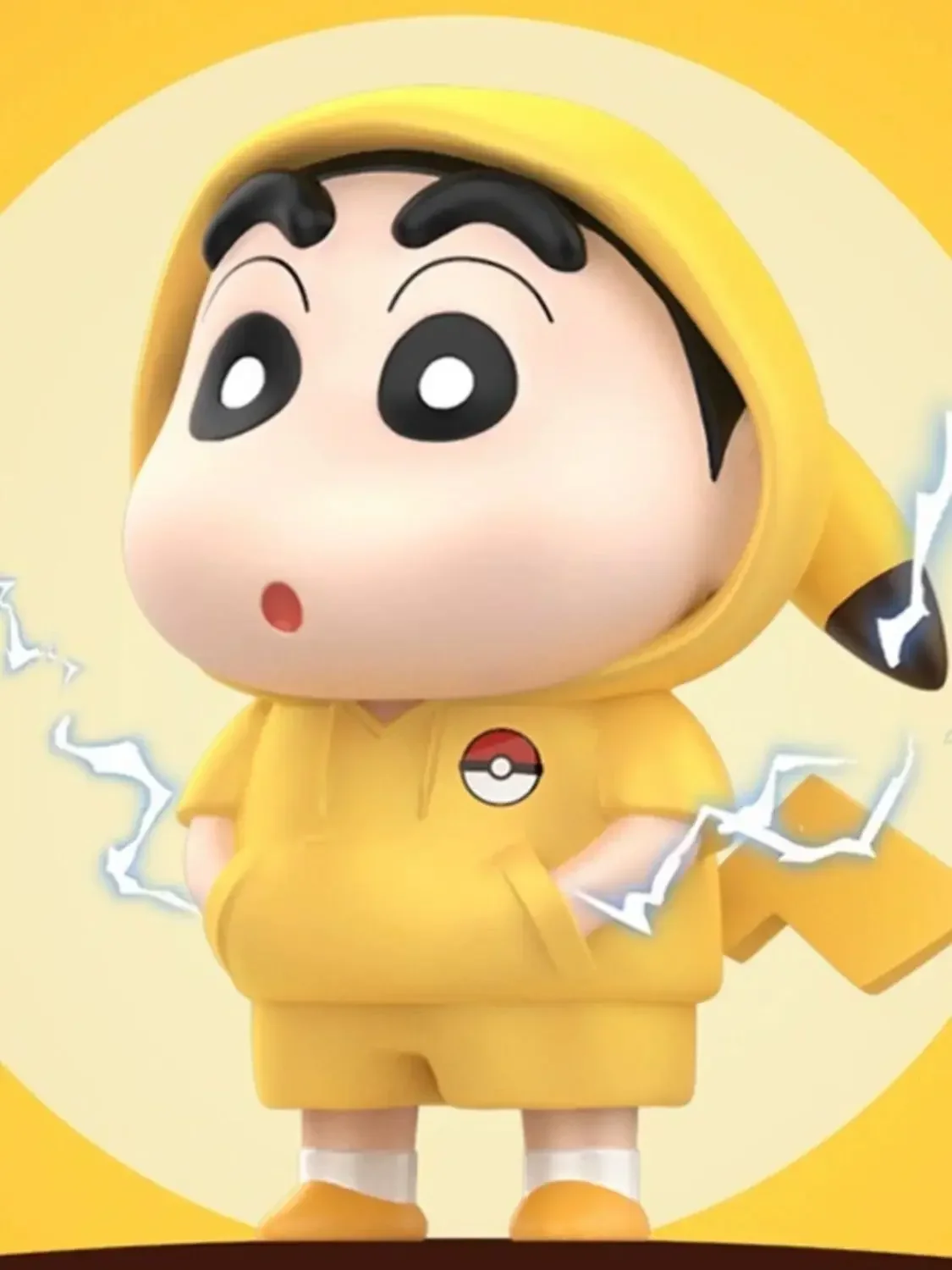 Anime Crayon Shin-chan COS Picachu Doll Action Figure PVC Model Handmade Collectible Ornaments Kid Toy Birthday Gift