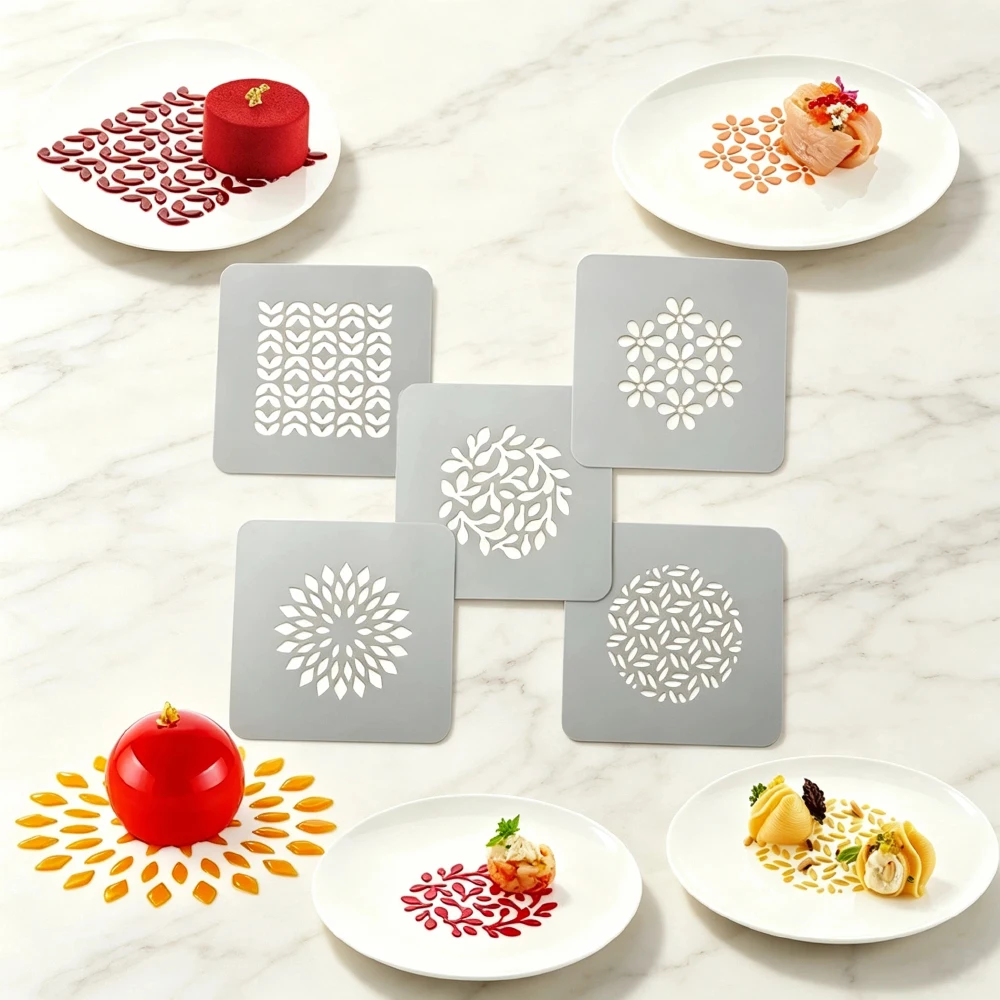 Food‑Grade Reusable Pastry Decorating Template Silicone Hollowed-out Mold French Mousse Dessert Decoration Silicone Cake Mold