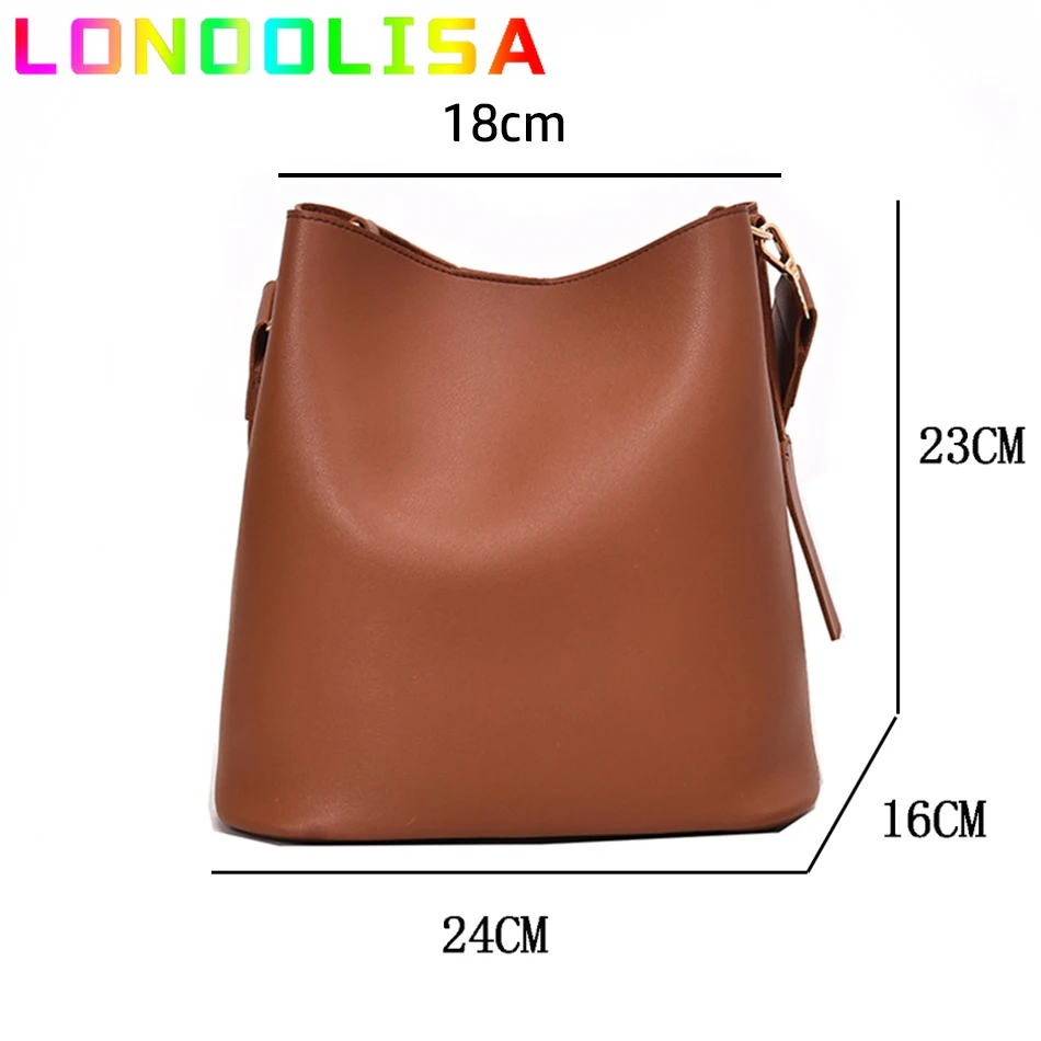 2piece/set Fashion Design Pu Leather Women\'s Handbag Purse Casual Lady Tote Female Large Capacity Bucket Shoulder Crossbody Bag