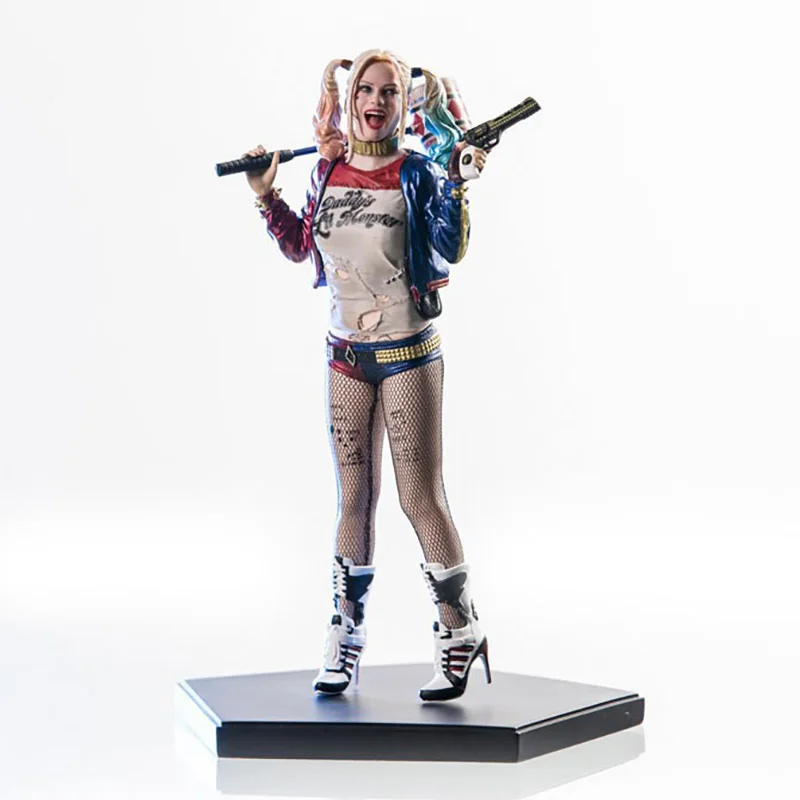 Harley Quinn Action figur Clown Joker echte Seiden strümpfe sexy Mädchen Sammler Spielzeug 18cm