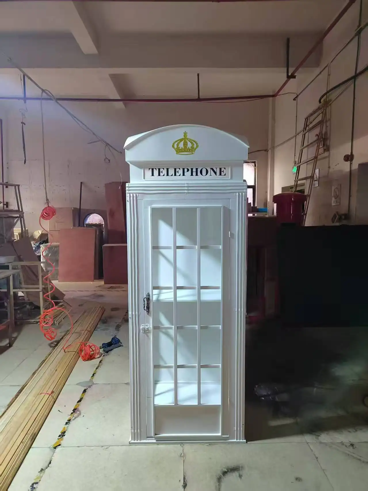 Metallic Orange Office Vintage Phone Room Decorative Props Antique London Phone Booths for Sale