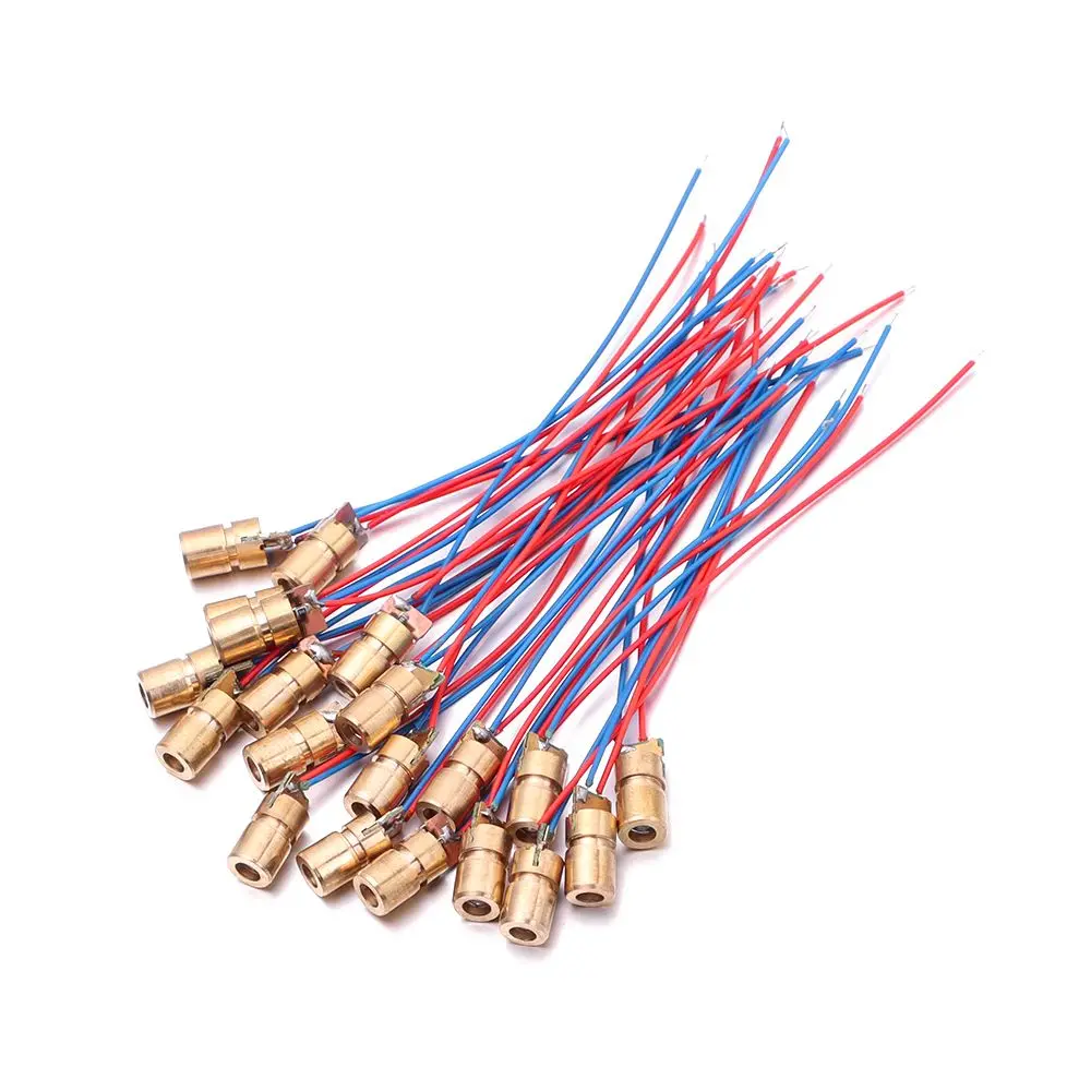 5/10pcs Hot sale Copper Head Red Sight 5 million Watt Dot Diode Module Adjustable Lasers Laser diodes 4.5V 50mW 650nm