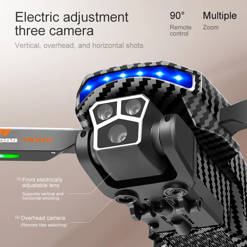 Cuadricóptero con Control remoto D9, cuadricóptero con luz degradada, fibra de carbono, evitación de obstáculos, Motor sin escobillas, 4k, Dron profesional, juguete de regalo