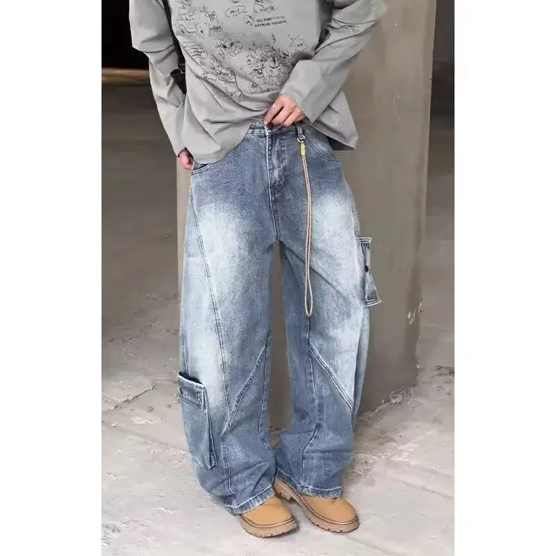

Loose Straight Leg Men's Jeans Casual Spor Versatile Spring Summer New Arrival Faionable mid Waist Cotton Polyester Blend