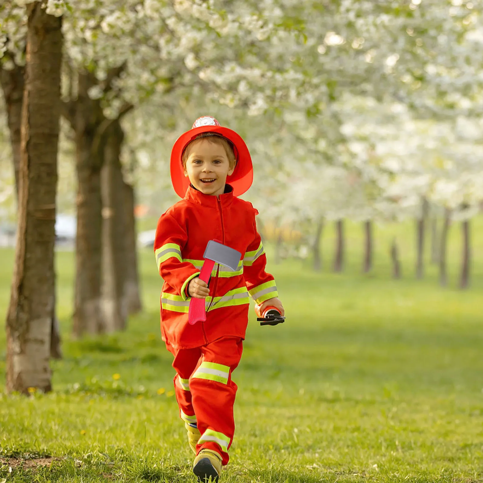 1 set antincendio per bambini set di costumi da gioco di ruolo in plastica premium set di ascia estintore finta spruzzo d'acqua gioco estivo da spiaggia all'aperto