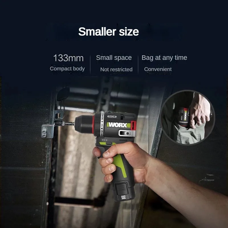 WORX WU135 perceuse électrique sans fil 12V 50Nm 1800 tr/min coupure intelligente arrêt automatique 2 vitesses réglage des métaux outils électriques domestiques