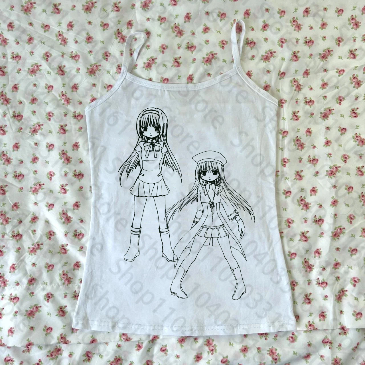 

Y2k Aesthetic Print Anime Girl Y2K Style Tops Women Short Sexy Casual Sling Summer Tank Top women's Corset Emo girl Baby Tee