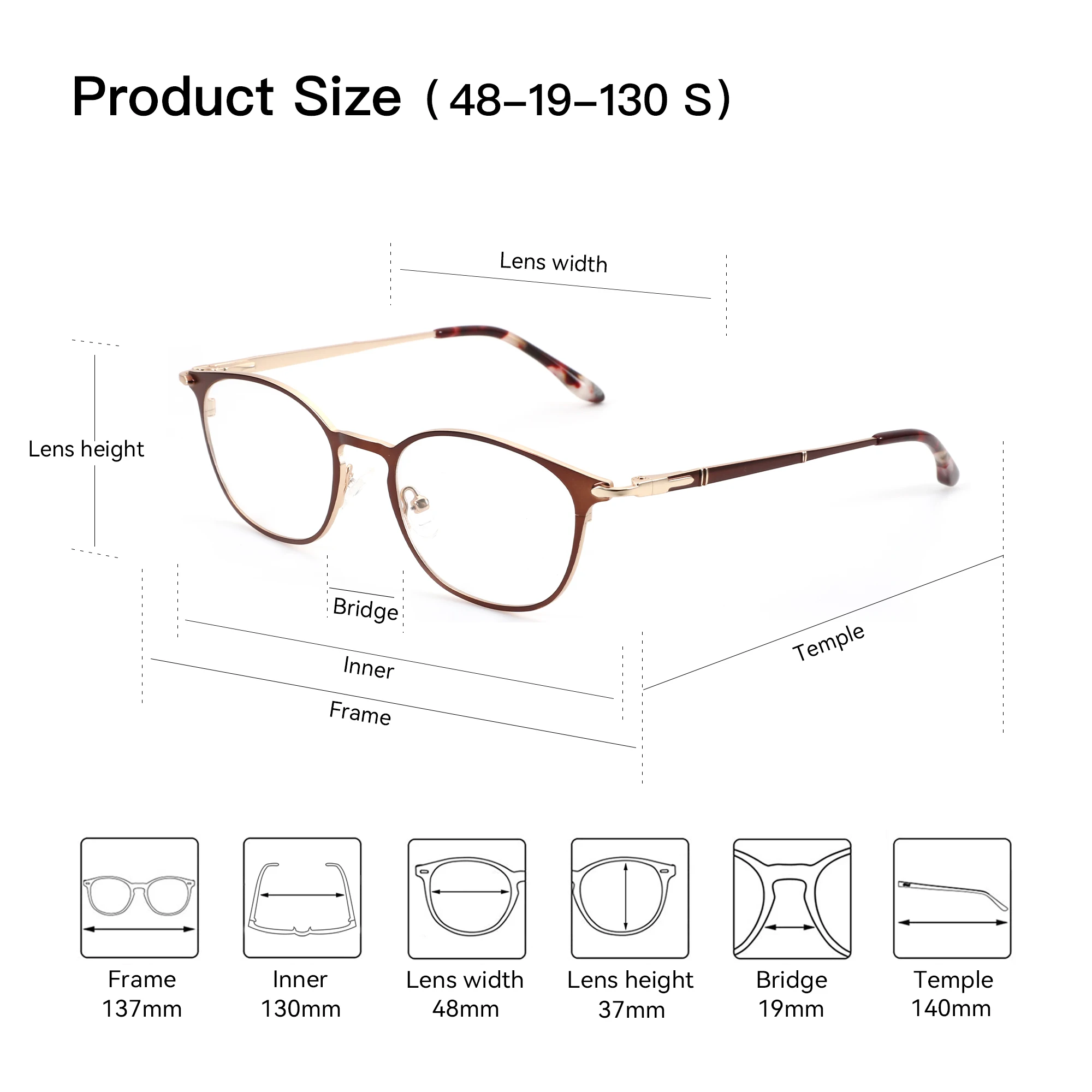 نظارات طبية مخصصة مربعة معدنية من BLUEMOKY مقاس M عدسات بصرية للنساء مع وصفة عدسات فوتوكروميك مضادة للضوء الأزرق