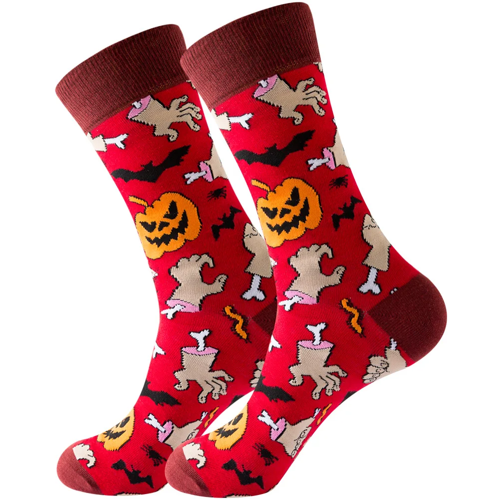 New Hot Sale Halloween Men\'s Harajuku Socks  Funny Skeleton Alien Women\'s Socks Pumpkin Socks Monster Socks Bat Crew Socks