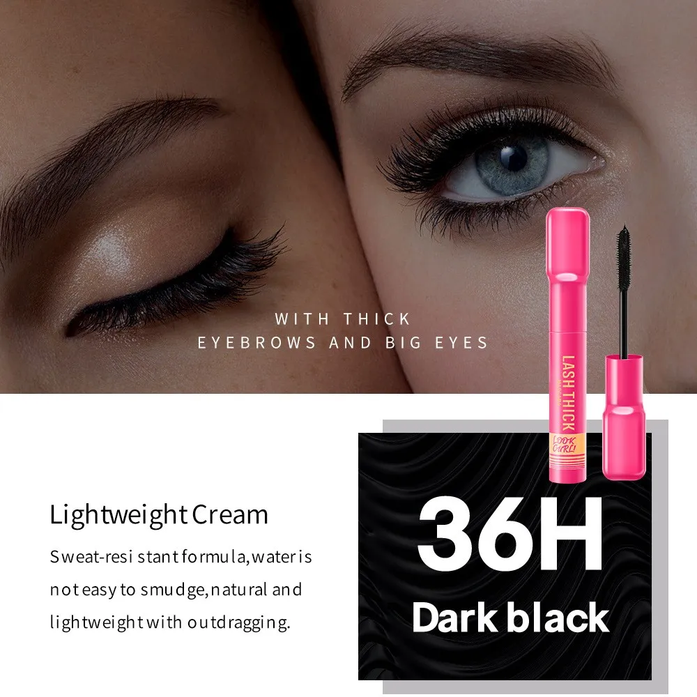 Thick Curly Mascara Waterproof Non Smudging Slim Durable And Makeup Free Mascara Black Color Mascara