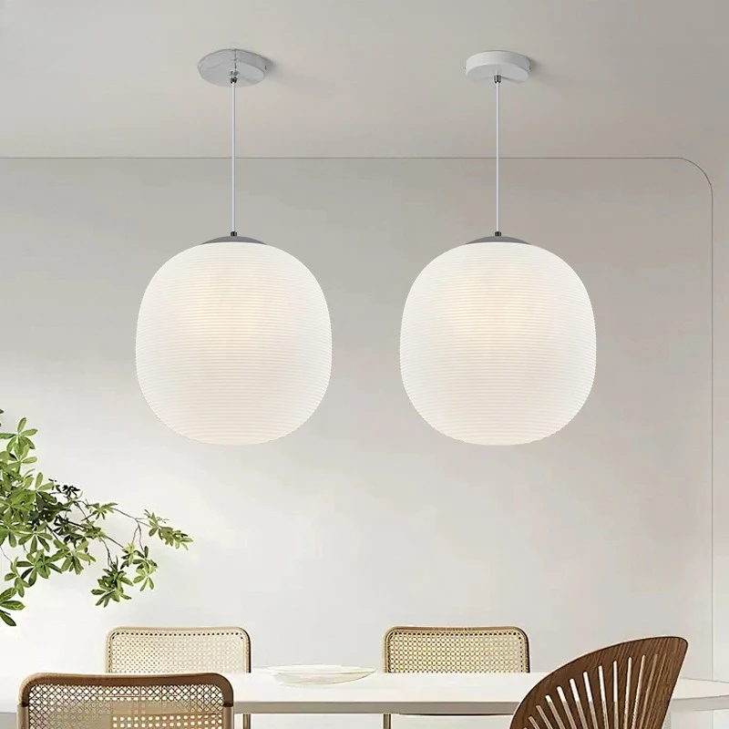 

Cream Wind Restaurant Pendant Lamp Modern Simple Living Room Bedroom Circular White Dining Table Bar Counter Corridor Chandelier