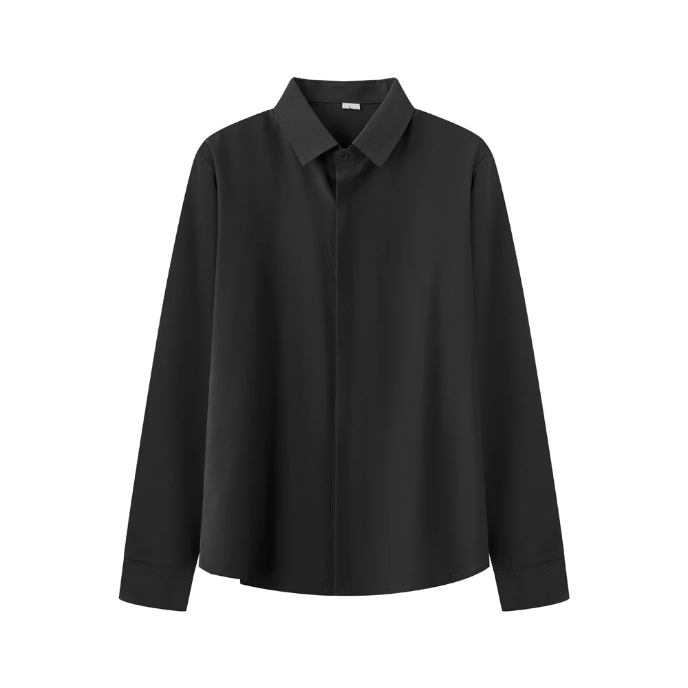 Spring Summer Thin Men's Cool Ice Silk Shirt Formal Business Casual Dress Drape Non-iron Anti-wrinkle Wedding Party Shirts view 5