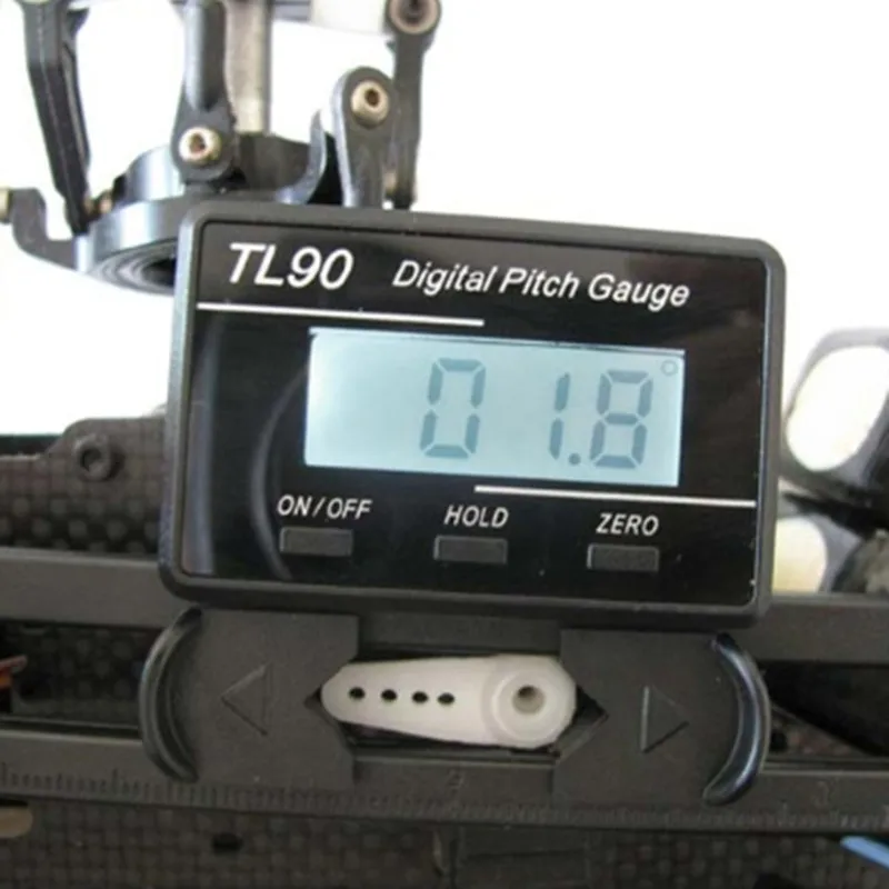 TL90 LCD display Digital Pitch Gauge Blades degree angle for align 200 700 RC Helicopter （Attached button cell）