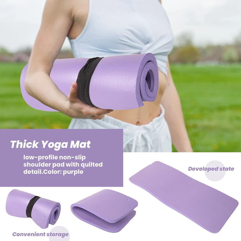 AC52-Yoga Knee Pad 15Mm Yoga Mat Large Thick Pilates Exercise Fitness Pilates Workout Mat Non Slip Camping Mats