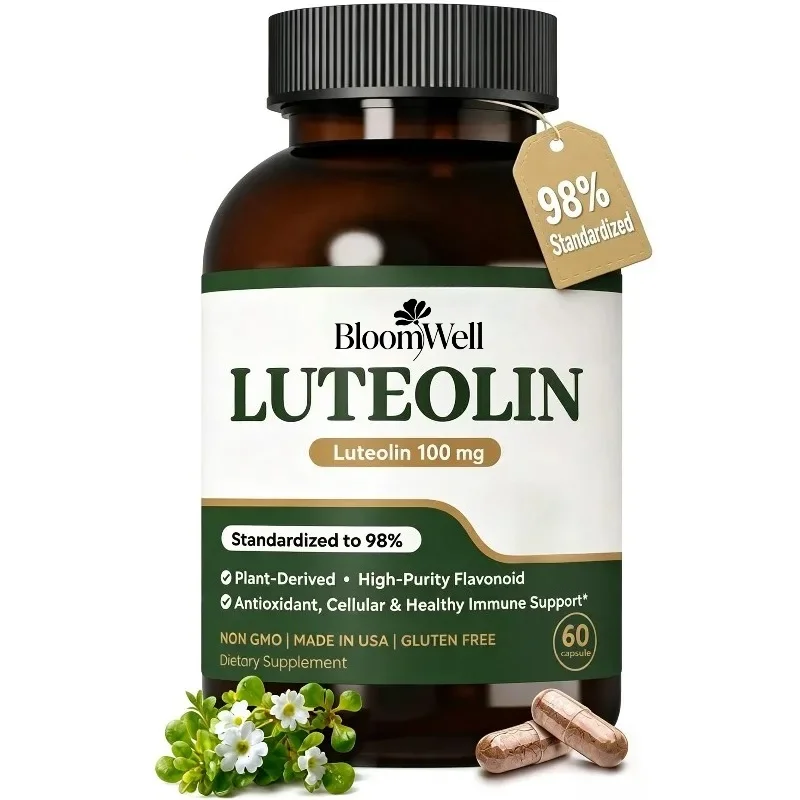 100mg Pure Luteolin Supplement for Health Support of Immune Bronchitis -60 Capsules