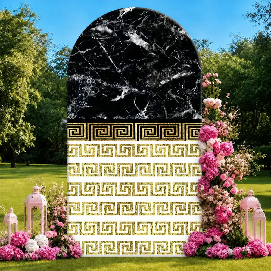 

Greek Key Pattern Arch Backdrop Cover Party Backdrop Fabric Cover Birthday Party Baby Shower Photo Boothl Background Decoration