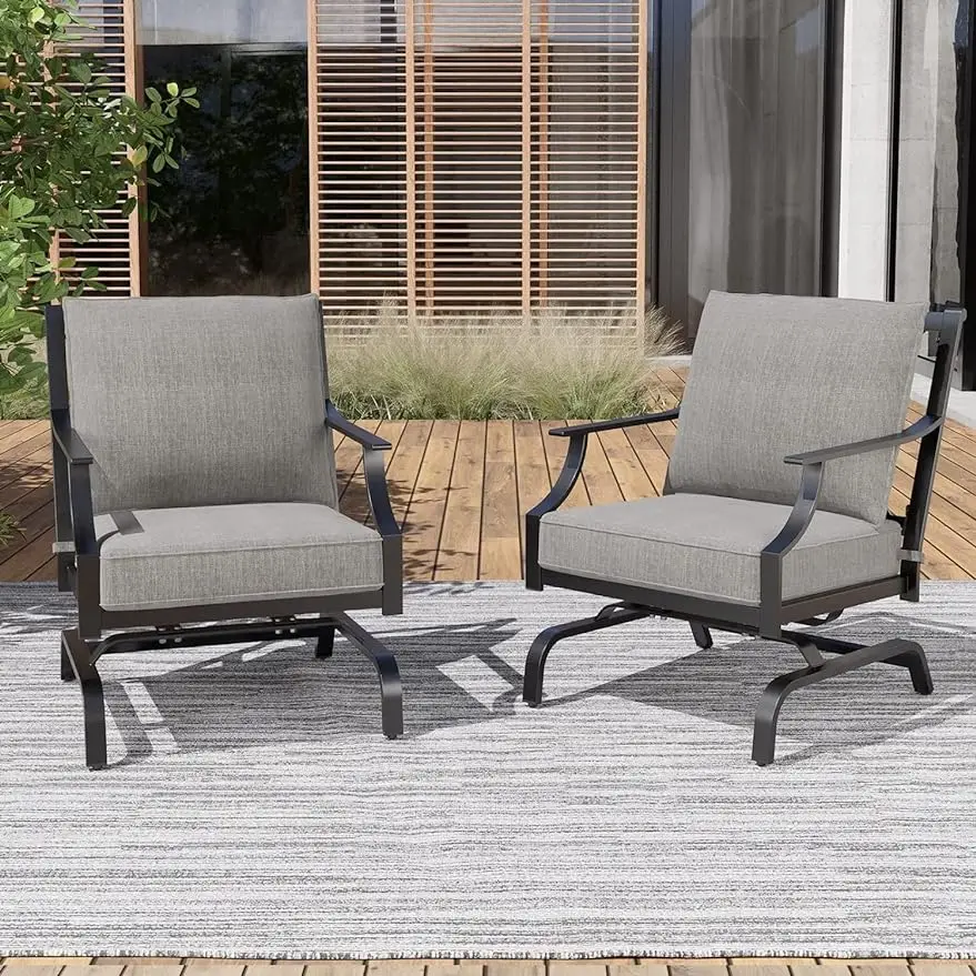 

Furniture Sets Patio Chair Motion Chairs Set Metal Chat Set, Matched with Different Types of Tables for Garden Lawn & Poolside