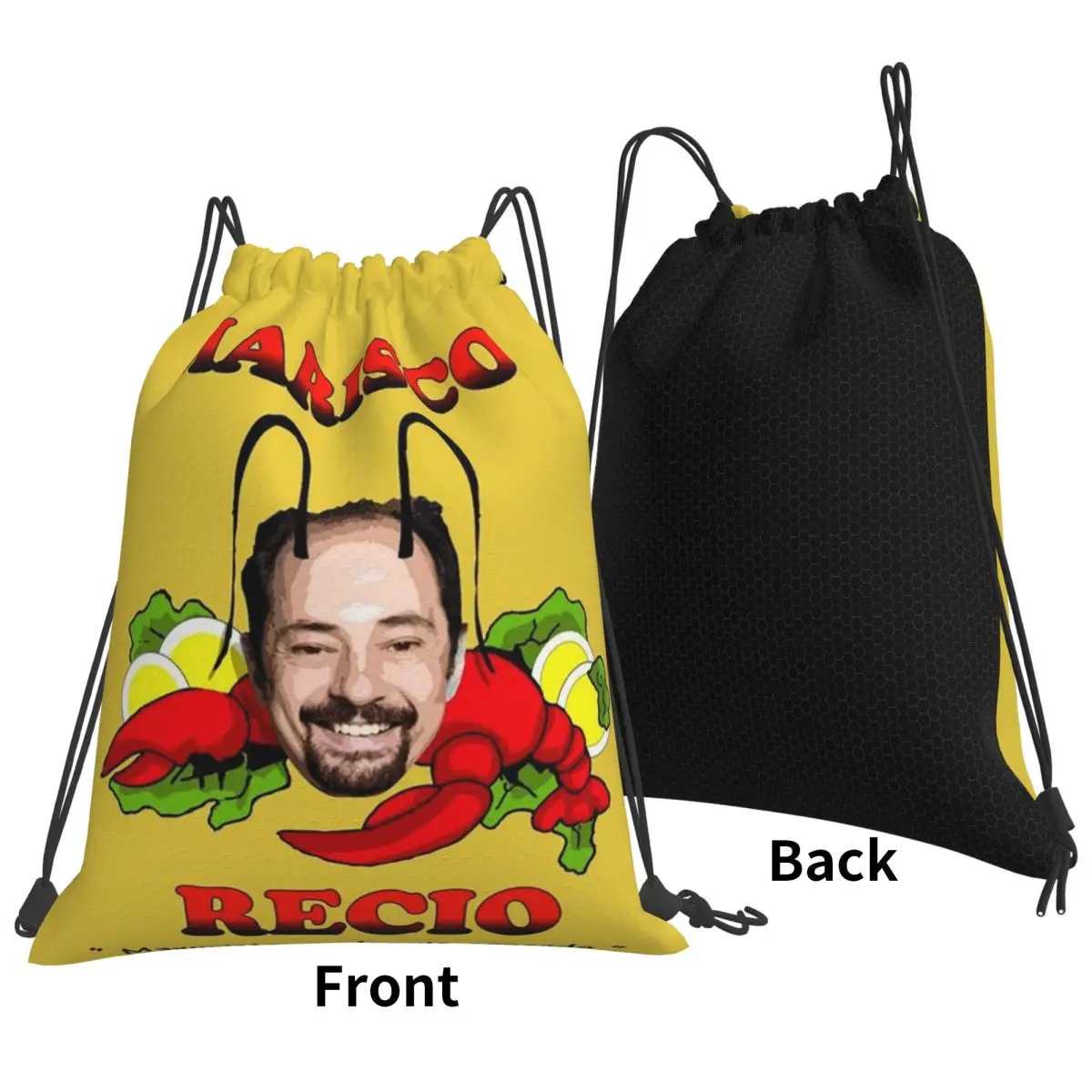 Antonio Recio Backpacks Portable Drawstring Bundle Pocket Sundries Bag Book Bags for Travel Students