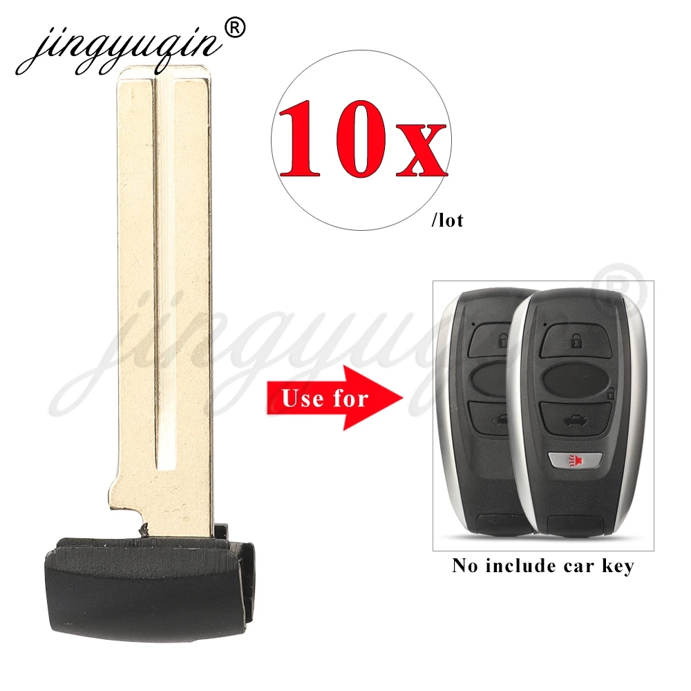 jingyuqin 10pcs Emergency Remote Smart Keyless Insert Key Blade For Subaru Forester Legacy Impreza XV BRZ TOY12 Uncut Blank