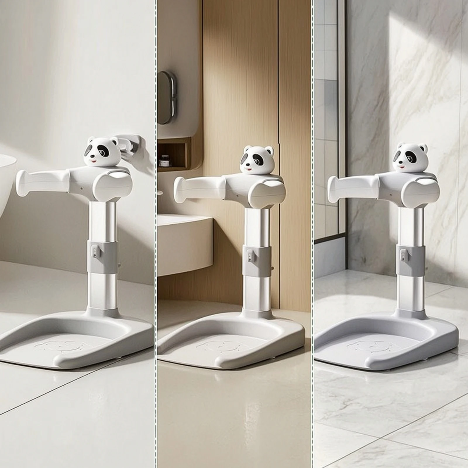 

Baby Bath Rack Height-Adjustable Bath Rack with Panda Top Stable for Infant, Bathtub, Bathroom