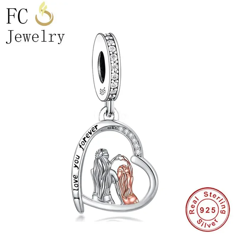 

Fit Original Pan Charms Bracelet 925 Silver Auntie and Niece I Love You Forever Pendant Bead For Making DIY Berloque DIY