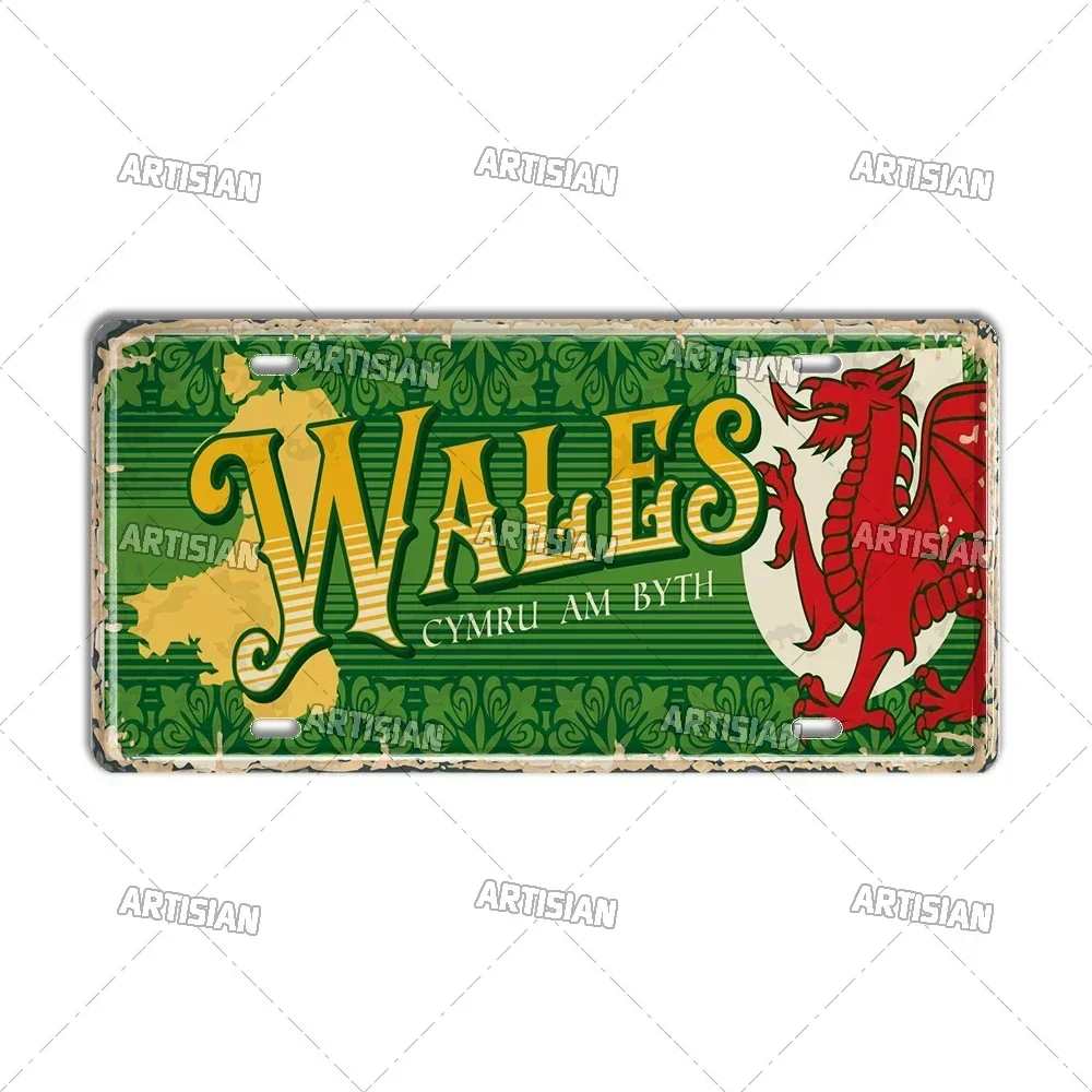 Artisian Britain Scotland Northern Ireland Landmark License Plate England UK Metal Tin Plaque United Kingdom City Car Metal Sign