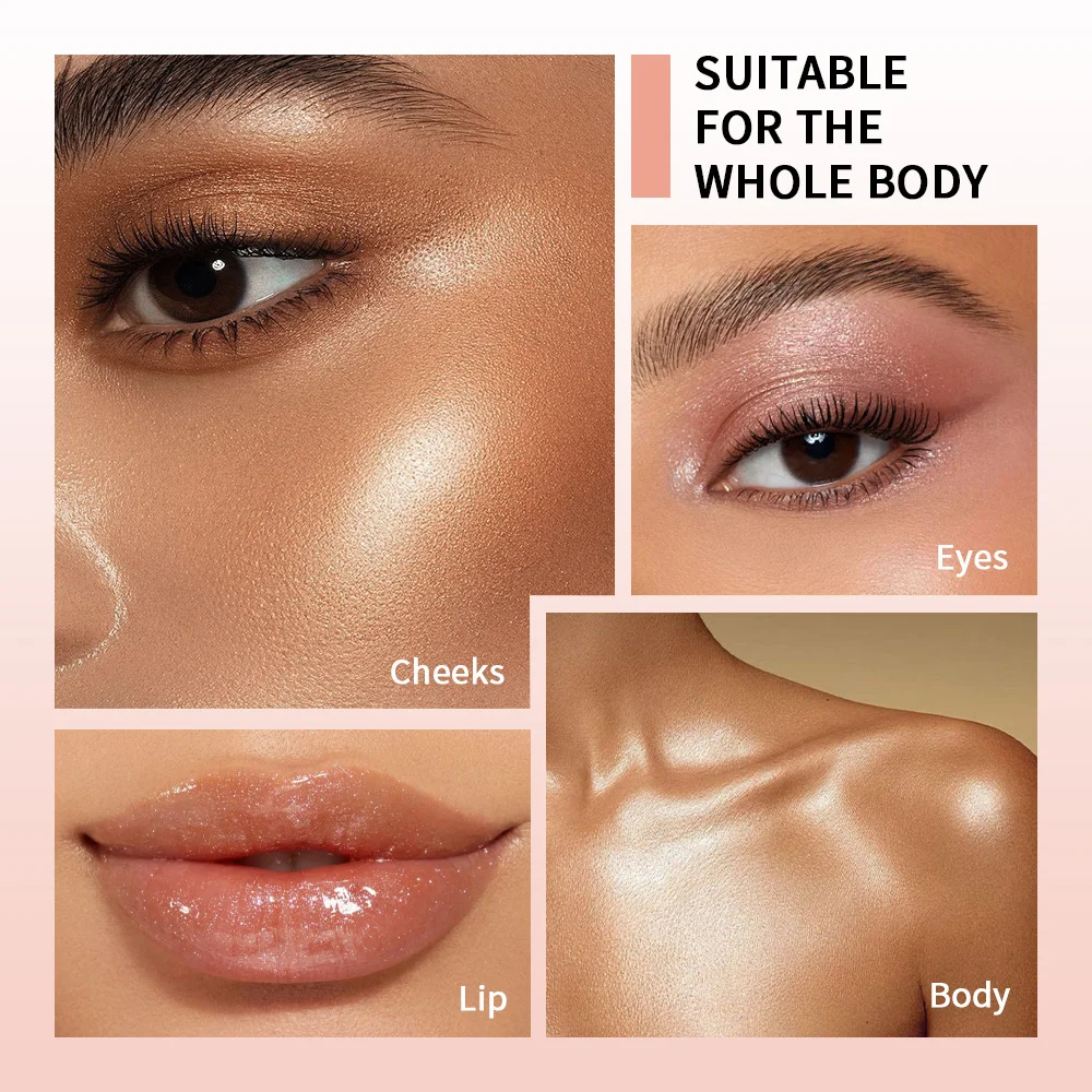 Glazige Highlighter Balm Verheldert de teint Diepe hydratatie Langdurige werking Highlighting Cream Oog Wang Lip Lichaam Glanspen