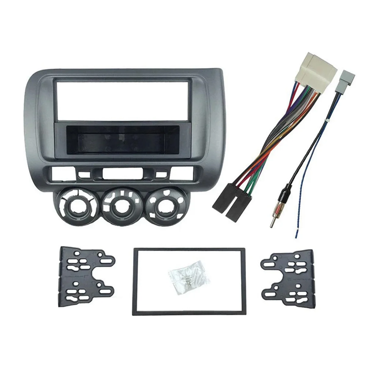 Car Radio Fascia for Honda Fit Jazz City LHD One Din Dvd Stereo Cd Panel Mount Installation Trim Kit Frame Bezel